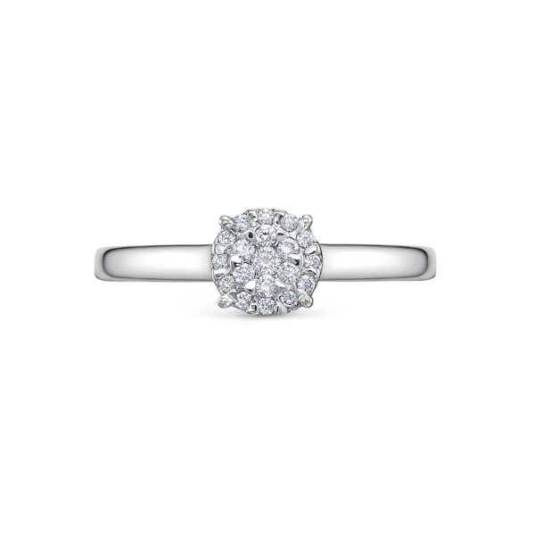 Кольцо с 19 бриллиантами из белого золота 142263