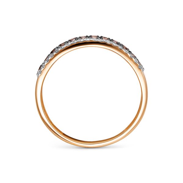 Кольцо с 12 коньячными бриллиантами и 19 бриллиантами из красного золота 142631