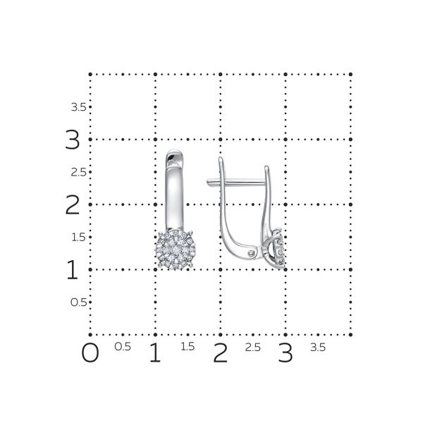 Серьги с 38 бриллиантами из белого золота 142849