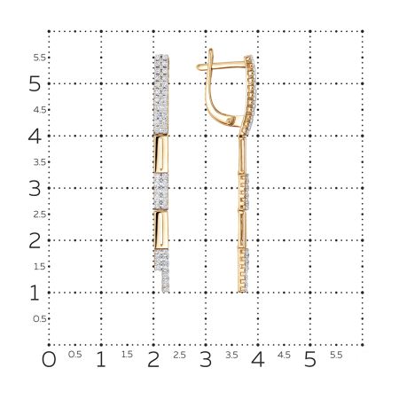 Серьги с 82 бриллиантами 0.574 карат из красного золота 126376