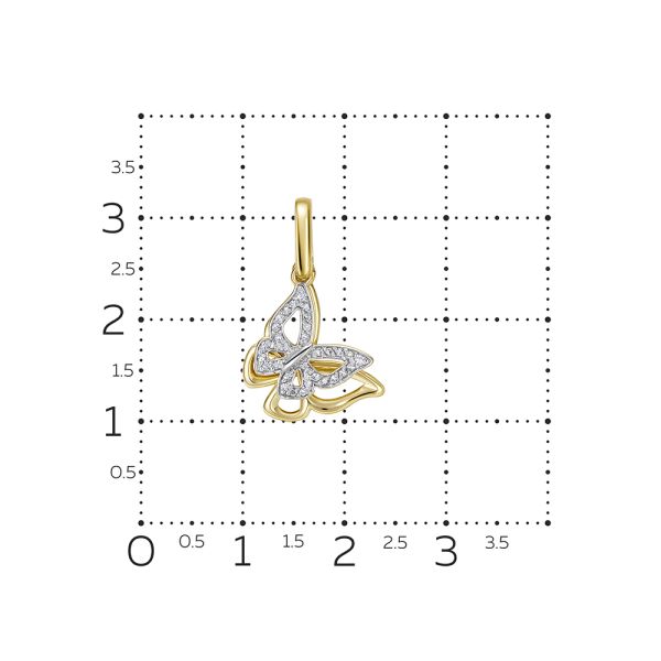 Подвеска с 32 бриллиантами из лимонного золота 144641
