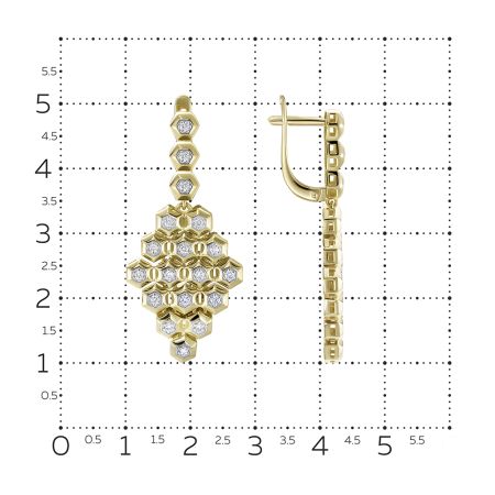 Серьги с 36 бриллиантами 0.504 карат из лимонного золота 122846