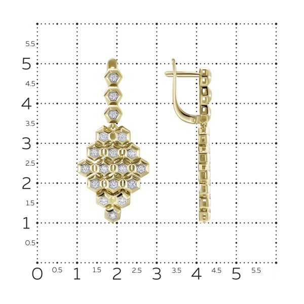 Серьги с 36 бриллиантами 0.504 карат из лимонного золота 122846