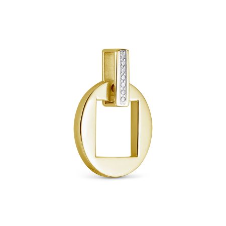 Подвеска с 7 бриллиантами 0.035 карат из лимонного золота 144644