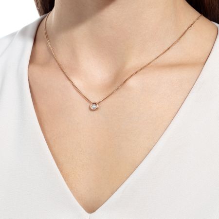 Подвеска с бриллиантом 0.014 карат из красного золота 136410 Подвеска с бриллиантом 0.014 карат из красного золота 136410