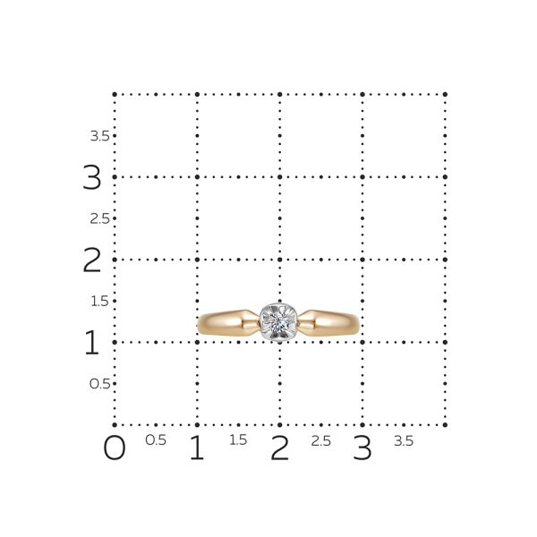 Кольцо с бриллиантом 0.062 карат из красного золота 135615
