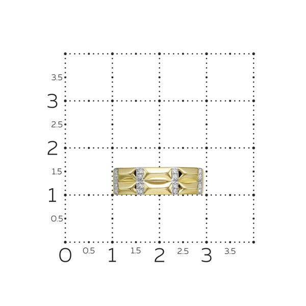 Кольцо с 16 бриллиантами 0.08 карат из лимонного золота 143929