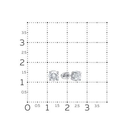 Серьги-пусеты с бриллиантами 1.06 карат из белого золота 77761