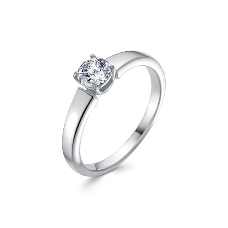 Кольцо с бриллиантом 0.53 карат из белого золота 141420