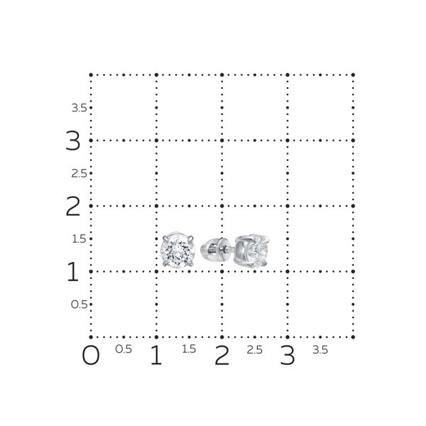 Серьги-пусеты с бриллиантами 1.06 карат из белого золота 77761