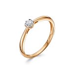 Помолвочное кольцо с бриллиантом 0.055 карат из красного золота 116125_16.5