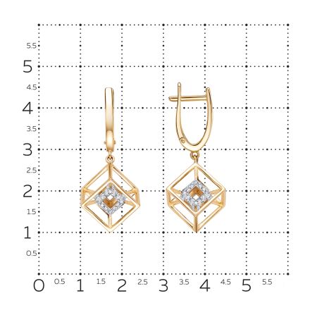 Серьги с 144 бриллиантами 0.72 карат из красного золота 134800