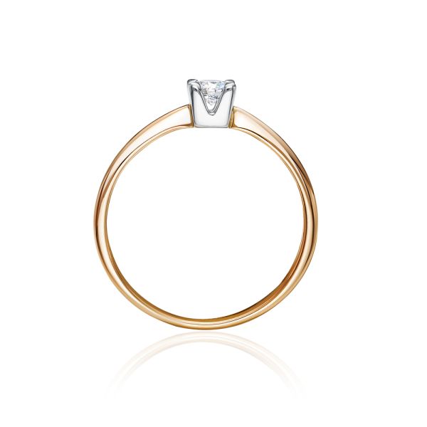 Кольцо с бриллиантом 0.205 карат из красного золота 118279