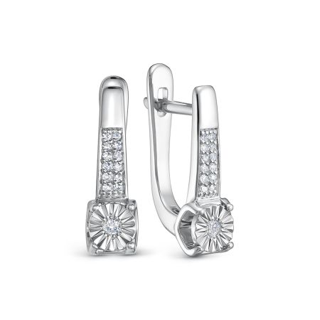 Серьги с 26 бриллиантами из белого золота 142851
