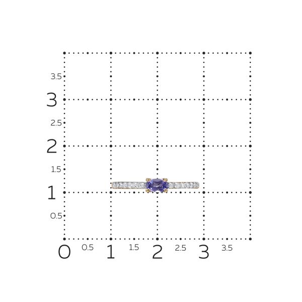 Кольцо с танзанитом и 14 бриллиантами из красного золота 144265