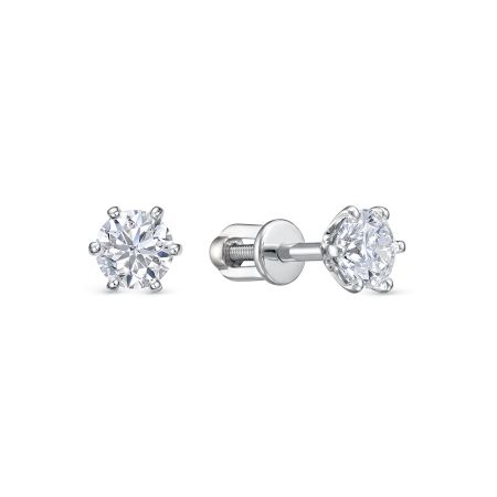 Серьги-пусеты с бриллиантами 1.06 карат из белого золота 148843