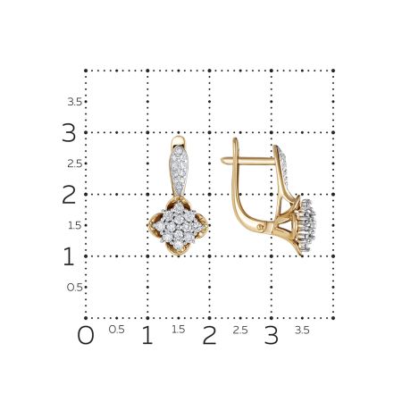 Серьги с 44 бриллиантами из красного золота 124444