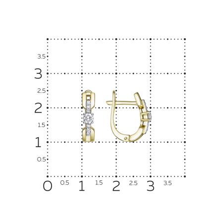 Серьги с 14 бриллиантами из лимонного золота 137333