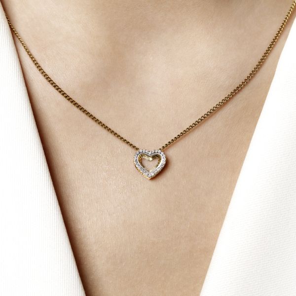 Подвеска с 26 бриллиантами 0.13 карат из лимонного золота 142875