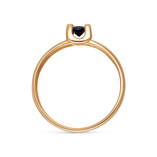 Кольцо с сапфиром и 14 бриллиантами из красного золота 144297