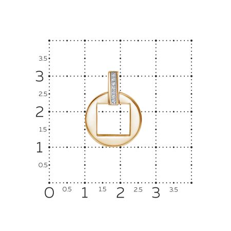 Подвеска с 7 бриллиантами 0.035 карат из красного золота 140827