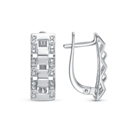 Серьги с 48 бриллиантами 0.24 карат из белого золота 140781