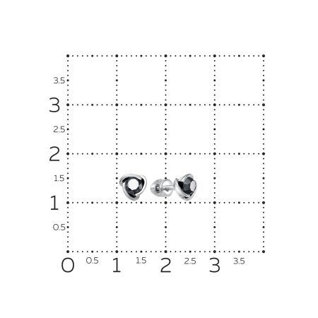 Серьги-пусеты с черными бриллиантами из белого золота 82899