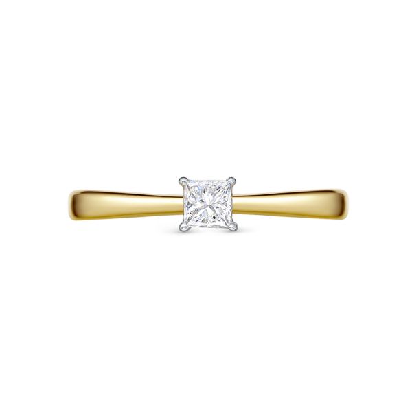 Кольцо с бриллиантом 0.155 карат из лимонного золота 123365