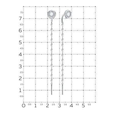 Серьги с 22 бриллиантами 0.11 карат из белого золота 132552