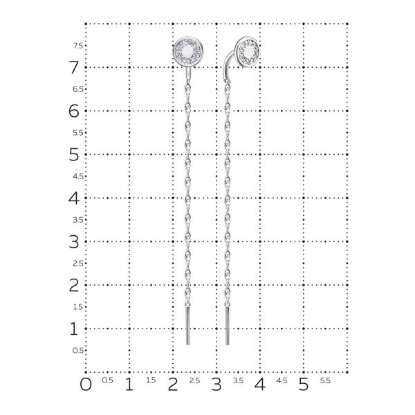 Серьги с 22 бриллиантами 0.11 карат из белого золота 132552