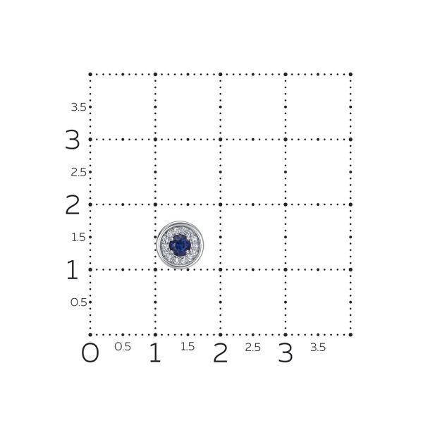 Подвеска с сапфиром и 14 бриллиантами из белого золота 142905
