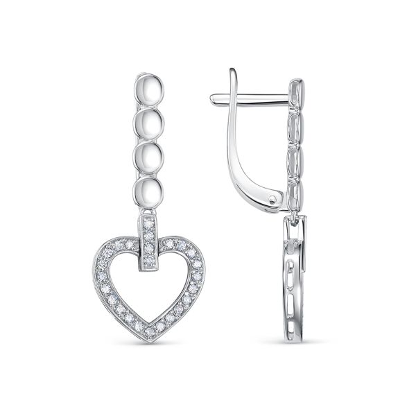 Серьги с 50 бриллиантами 0.35 карат из белого золота 138854