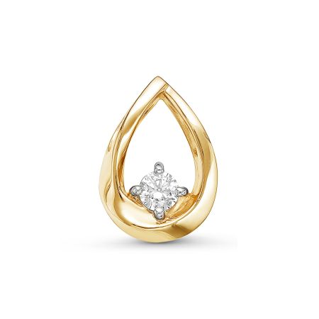 Подвеска с бриллиантом 0.075 карат из лимонного золота 91715