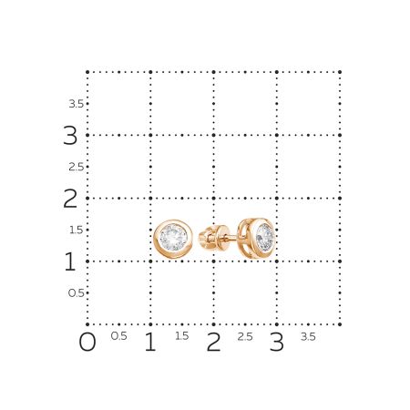 Серьги-пусеты с бриллиантами 0.56 карат из красного золота 78421