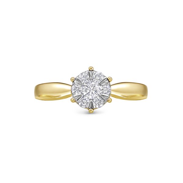 Кольцо с 7 бриллиантами из лимонного золота 141248