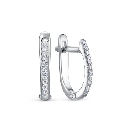 Серьги с 22 бриллиантами 0.11 карат из белого золота 111340