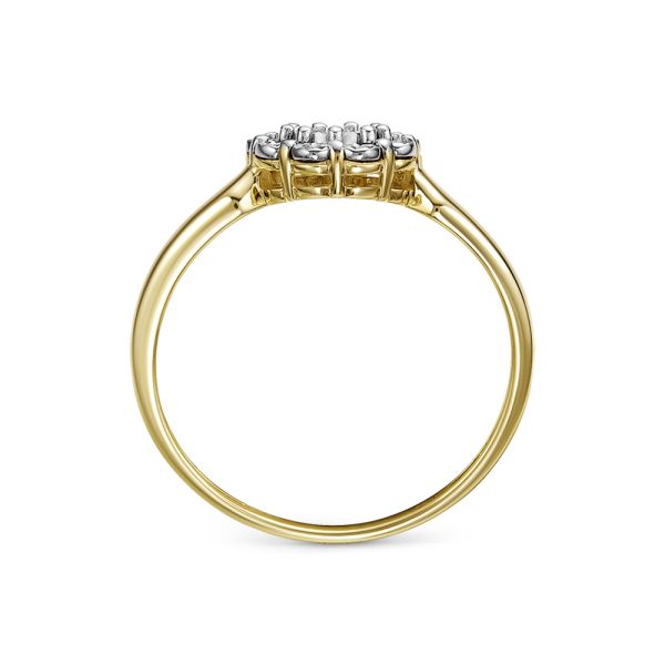 Кольцо с 10 бриллиантами из лимонного золота 144153