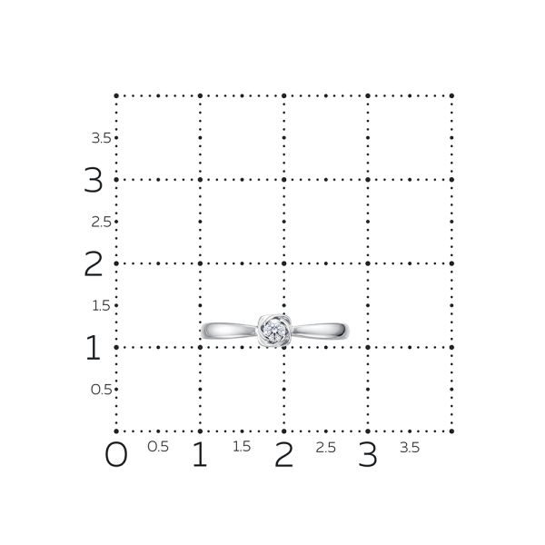 Кольцо с бриллиантом 0.08 карат из белого золота 148128
