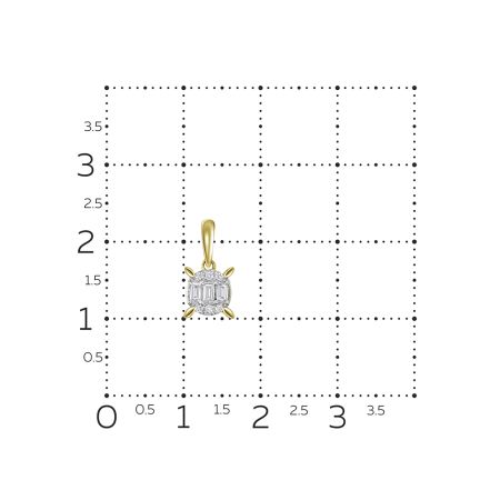 Подвеска с 9 бриллиантами из лимонного золота 127816