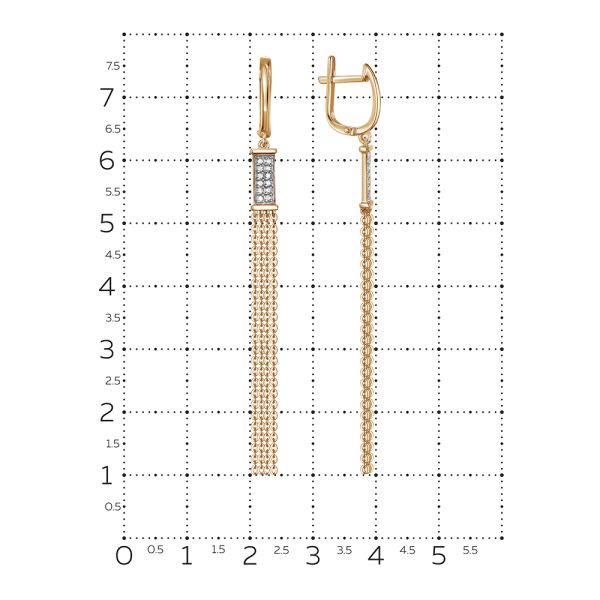 Серьги с 24 бриллиантами 0.12 карат из красного золота 142831