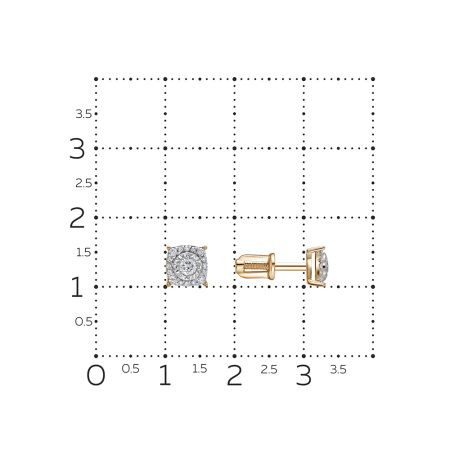 Серьги-пусеты с 34 бриллиантами из красного золота 136436