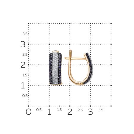 Серьги с 40 сапфирами и 104 бриллиантами из красного золота 129557