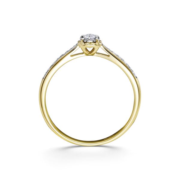 Кольцо с 15 бриллиантами из лимонного золота 116891