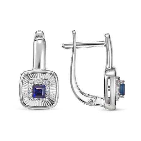 Серьги с сапфирами и 32 бриллиантами из белого золота 138861