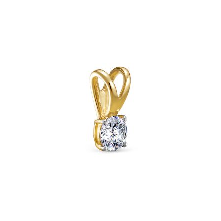 Подвеска с бриллиантом 0.35 карат из лимонного золота 144655