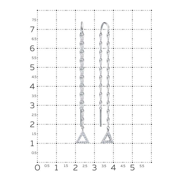 Серьги с 30 бриллиантами 0.15 карат из белого золота 132558