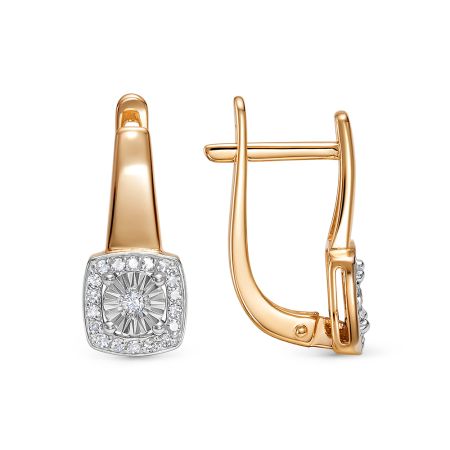 Серьги с 38 бриллиантами из красного золота 143676