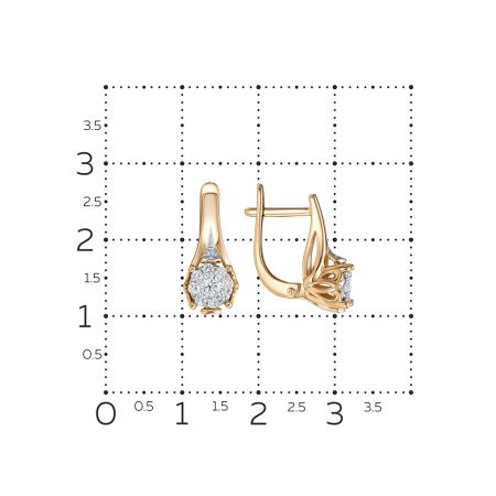 Серьги с 26 бриллиантами из красного золота 119079