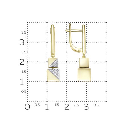 Серьги с 36 бриллиантами 0.252 карат из лимонного золота 135049