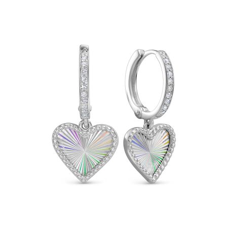 Серьги с 20 бриллиантами 0.1 карат из белого золота 145706